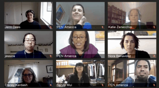 Some of our staff at our first fully virtual all-staff meeting