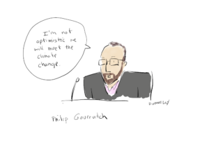 drawing of Philip Gourevitch at the 2022 World Voices Festival