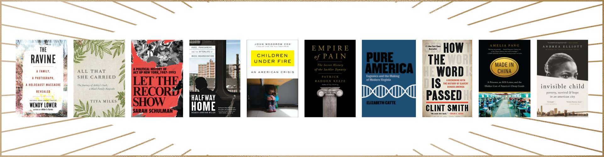 2022 PEN/John Kenneth Galbraith Award for Nonfiction longlists book covers