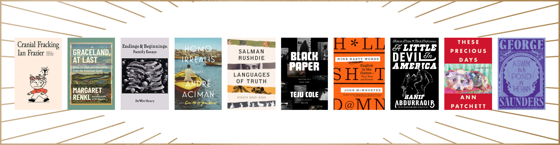 2022 PEN/Diamonstein-Spielvogel Award for the Art of the Essay longlists book covers