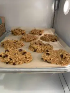power cookies on baking tray