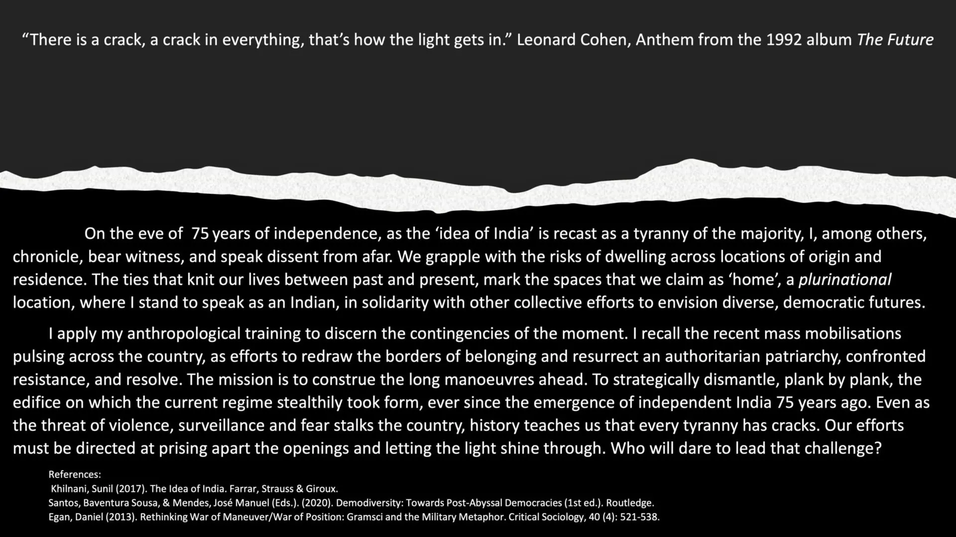 Poem by Sita Venkateswar