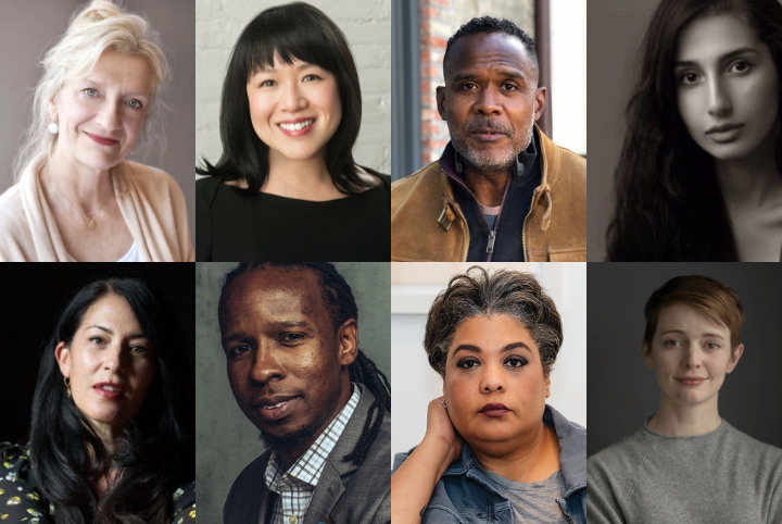 A collage of eight diverse individuals, including men and women of various ages and ethnic backgrounds, each posing for a professional headshot against simple backgrounds—perfect for profiles or sharing expert writing advice.