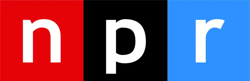 NPR logo with lowercase white letters n, p, and r on red, black, and blue squares respectively.