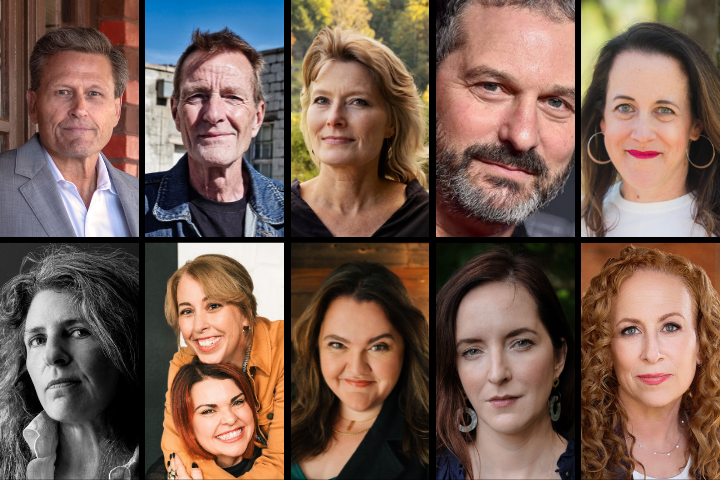 A collage of ten headshots featuring a diverse group of men and women, each photographed in various indoor and outdoor settings, with different expressions and backgrounds.
