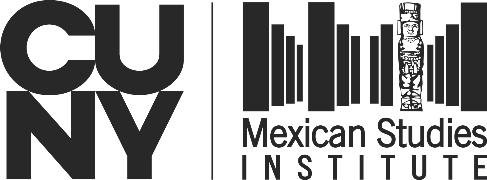 CUNY Mexican Studies Institute logo featuring bold CUNY letters, vertical bars, and a stylized pre-Columbian statue, with the institute name in text to the right—an emblem for those dreaming out loud.