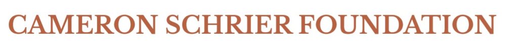 Text logo that reads CAMERON SCHRIER FOUNDATION in all capital letters with a brownish-orange serif font on a white background.