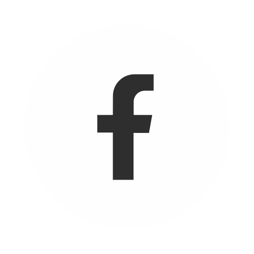 A black lowercase f centered in a white circle with a light gray background, representing the Facebook logo.