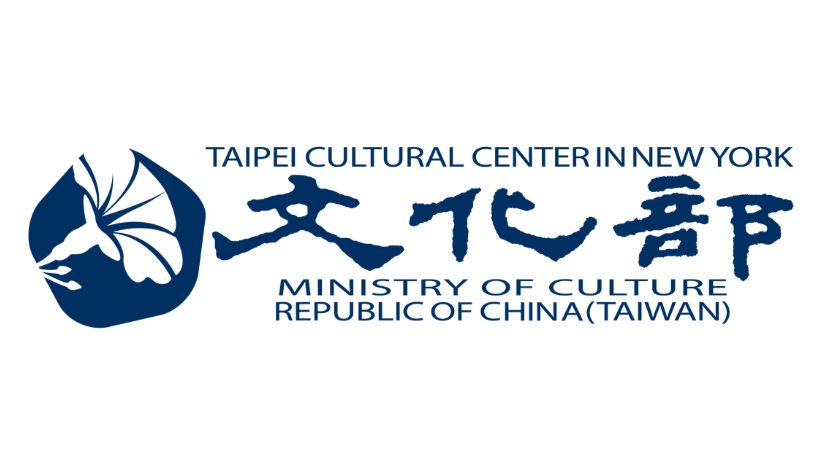Logo of the Taipei Cultural Center in New York, a prominent name among literary festival sponsors, featuring a blue abstract emblem on the left and bilingual text for the Ministry of Culture, Republic of China (Taiwan), on the right.